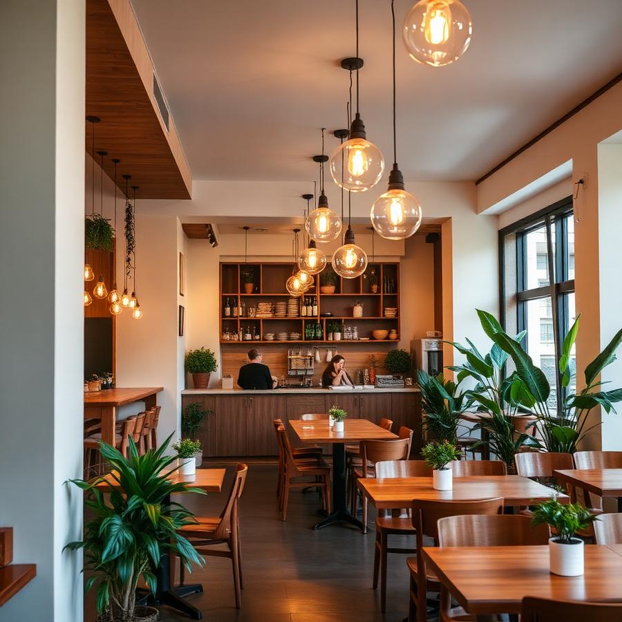 Warm, cozy interior of Mud Cups café